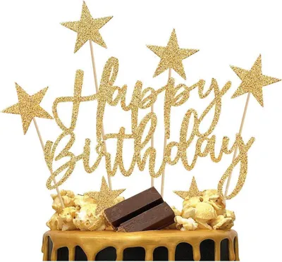Produktbild von Tortendeko Geburtstag Gold Sterne Cake Topper 20-teiliges Set