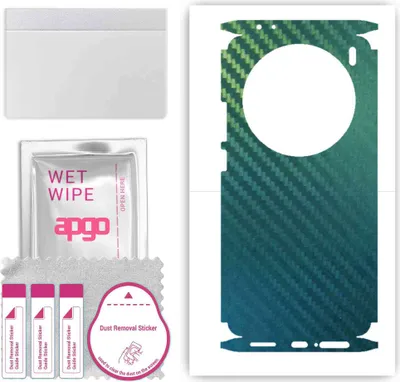 Produktbild von apgo Rückseite + Seiten Schutzfolie, Skin, kompatibel mit Vivo X100 Pro, Hinten Displayschutzfolie aus Vinylfolie, kratzfest, einfache Montage - Kohlenstoff-Chamäleon CAKA1