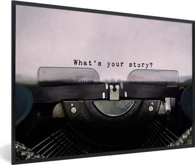 Produktbild von MuchoWow® MuchoWow® Gerahmtes Poster Schreibmaschine - Papier - Vintage - Zitat 90x60 cm - Poster mit zchwarzem Bilderrahmen - Fotorahmen - Foto-Plakat