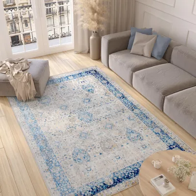 Immagine prodotto di Tappeto Tapiso VALLEY Modern a pelo corto Grigio Blu Crema Soggiorno 180 x 270 cm
