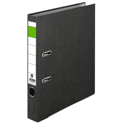Produktbild von Ordner S50, Wolkenmarmor, Economy, grüner Balken schwarz