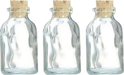 Produktbild von 3 Mini-Glasflaschen 6 cm mit Korkverschluss