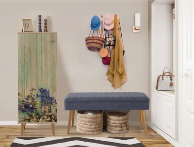 Zdjęcie produktu dla Skye Decor, Filinta - 727 - 1048, zestaw mebli do przedpokoju, Sonomo, 100 % PANELE PODUSZKOWE POWLEKANE MELAMINĄ, 50 x 38 x 135 cm