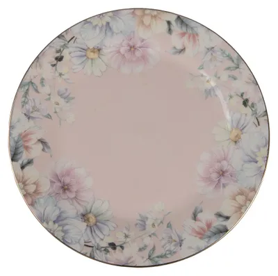 Immagine prodotto di Piatto da colazione Clayre & Eef Ø 18 cm Fiori in porcellana rosa