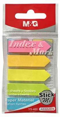 Produktbild von Pfeilregisterkarten 5 Farben, 25 Stück 4,4x2,1 cm M&G