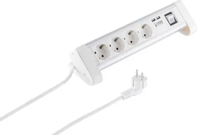 Produktbild von Tischsteckdosenleiste 4-fach mit USB Ladefunktion