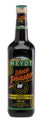 Produktbild von Heydt Black Power Lakritz mit Wodka Likör 15 Prozent Flasche 700ml