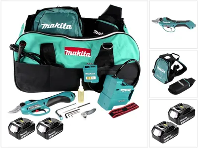 Obrázok produktu pre Makita DUP 361 M akumulátorové nožnice na vinič a konáre 36 V (2x 18 V) + 2x akumulátor 4,0 Ah + taška – bez nabíjačky