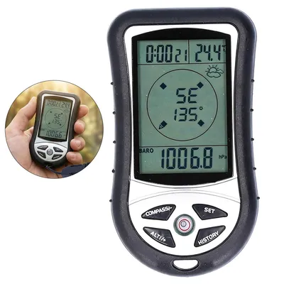 Produktbild von Digitaler Höhenmesser 8-in-1 Outdoor – Kompass & Barometer | Höhenmessung -700 bis 9000m | 300-1100 mbar