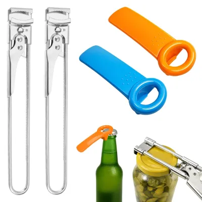 4er-Set Schraubdeckelöffner aus Edelstahl, verstellbar