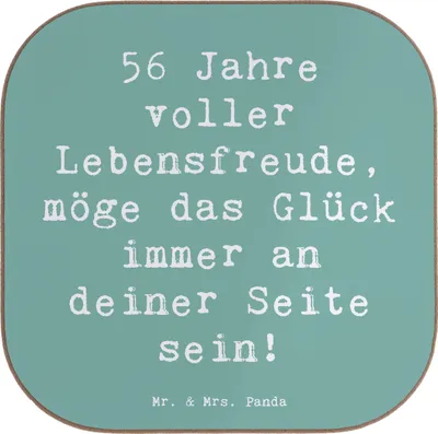 Produktbild von Mr. & Mrs. Panda Holzuntersetzer Spruch 56. Geburtstag - Meeresbrise - Geschenk, Untersetzer für Gläser, Tassenuntersetzer, gläseruntersetzer, Geburtstagsfeier, Jubilar
