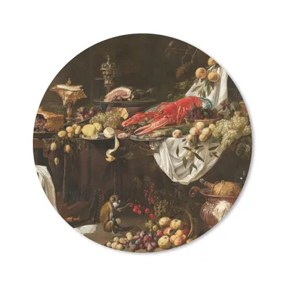 Produktbild von MuchoWow® Mauspad Mousepad Stilleben aus aronk - Adriaen van Utrecht - Alte Meister 20x20 cm - Mousepads - Maus Mat - Pad - Mausunterlage - Schreibtischmatte