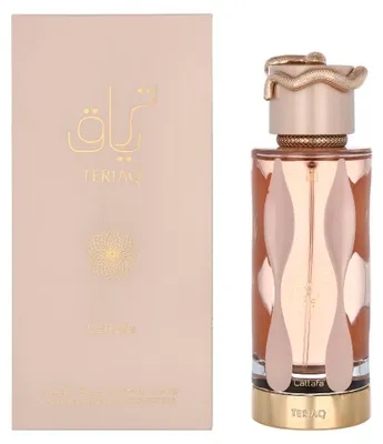 Produktbild von Lattafa Teriaq, Unisex, 100 ml, Nicht nachfüllbare Flasche, Flüssiges Parfüm, Honig, Rhabarber, Rose, White rose, Labdanum, Leder, Moschus, Vanille, Vetiver
