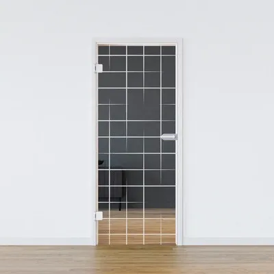 Produktbild von Pertura Glastür Komplettset Glera Mesh 01 834x1972x8 mm Links inkl. Beschlag Jonte Studio Business unverschließbar