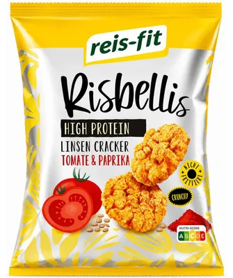 Produktbild von reis-fit Risbellis High Protein Linsen Cracker Tomate & Paprika 40g