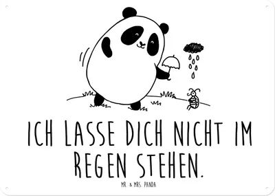 Produktbild von Mr. & Mrs. Panda tafel Panda Zusammenhalt DIN A5 - Weiß - Geschenk, Wandbild, wandtafel, Metallbild, Magnetschild, Schild