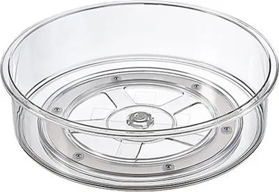 Produktbild von Aufbewahrungsbehälter, platzsparend, multifunktional, große Kapazität, 360-Grad-Drehung, wiederverwendbarer Organizer, rund, durchsichtig, Drehteller, Aufbewahrungsschale, Haushaltsbedarf