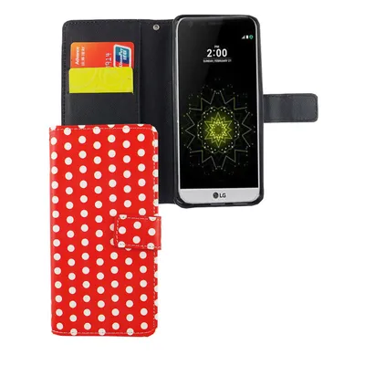 Productafbeelding van Telefoontas voor LG G6, rood, met stippen