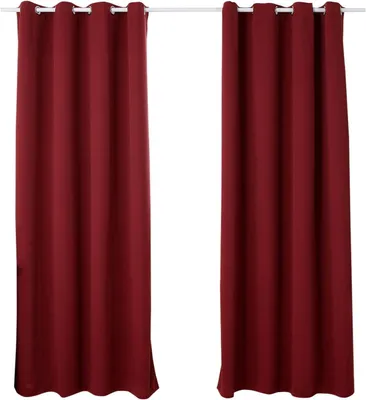 Image de Rideaux occultants à œillets, lot de 2, couleur bordeaux, 135 x 245 cm