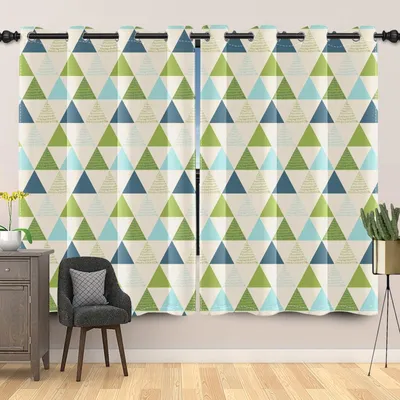 Obrázok produktu pre Solidchoice – Záclona s geometrickým vzorom, 107 x 160 cm
