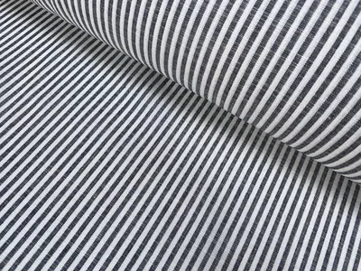 Leinenstoff Candy-Streifen 150 cm breit, 2 m, schwarz