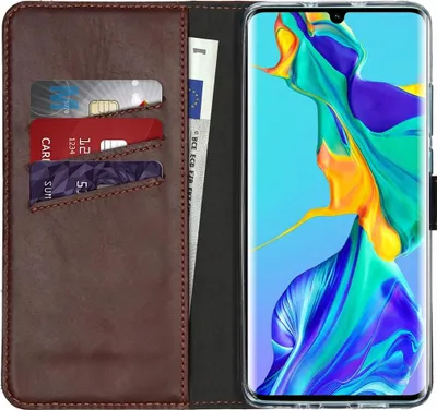 Immagine prodotto di Selencia Custodia a libro in vera pelle Huawei P30 Pro - Marrone