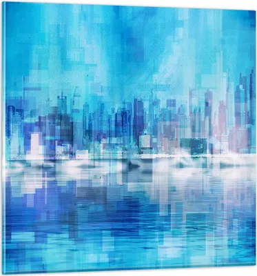 Produktbild von Bilder auf glas - Stadt Aussicht Wasser - 40x40cm - Glasbilder - Wandbilder - Kunstdruck - zum Aufhängen bereit - Wanddekoration aus Glas - Glas Bilder - Wandbild auf Glas - Einteilig - GAC40x40-3488