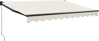 Produktbild von Einziehbare Markise, Sonnenschutz, pulverbeschichtetes Aluminium, UV-beständiger Polyester mit PolyurethanBeschichtung, Kurbelmechanismus, 3,5x2,5 m, Creme
