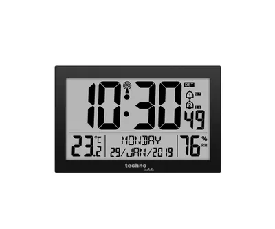Zdjęcie produktu dla Technoline WS8016 czarny | Zegar ścienny sterowany radiowo | Odbiór radiowy DCF-77