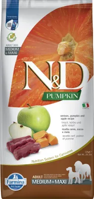 Productafbeelding van N&D Pompoehondenvoer, herten, medium/maxi, 12 kg
