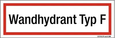 Produktbild von Schild Zusatzschild Wandhydrant Typ F Folie nachleuchtend selbstklebend 200x75mm