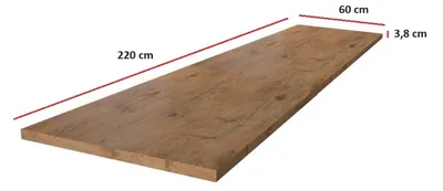 Produktbild von Arbeitsplatte 220 cm 38 mm Küchenzeile Küchenblock Eiche Lancelot Küche Vigo