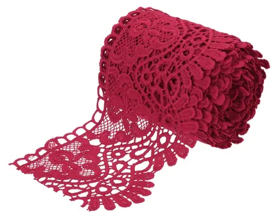 Spitzenband mit Blumenmuster, weinrot, 9,8 cm x 12,5 m