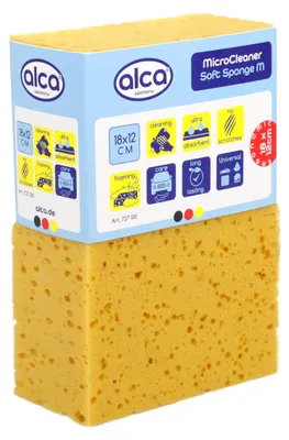 Produktbild von alca® Schwamm Reinigungsschwamm rechteckig 18x12x6 cm braun - Mit hoher Wasseraufnahme I Reinigungsschwamm Schwamm Autoschwamm Autopflege Lack Felgen Reinigung Auto Fahrzeug Pflege Haushalt