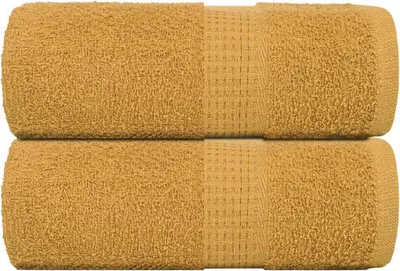 Produktbild von HOMMIE Gästetücher FROGN 2er set - modernes Design - Gold 30x50cm 360 g/m² NEU403308 - Handtücher