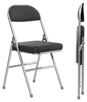 Image de Chaise pliante - Chaise rabattable - Chaise pliable - Chaise de salle à manger - Chaise de conférence - Revêtement en similicuir (PU)