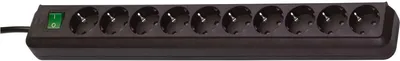 Produktbild von Brennenstuhl Eco-Line Steckdosenleiste mit Schalter 10-fach schwarz 3m H05VV-F 3G1,5, 1159300010