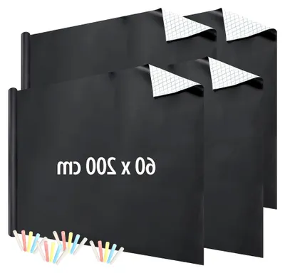 Produktbild von Wandaufkleber: 4er-Set Tafelfolien, selbstklebend & abwischbar,60 x 200cm, mit Kreide (Tafelfolie für Glasflächen, Blackboards, Tafel)