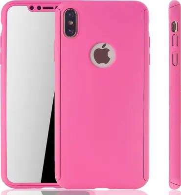 Productafbeelding van Beschermhoes voor Apple iPhone XS Max, volledig hoesje met schermbescherming, roze