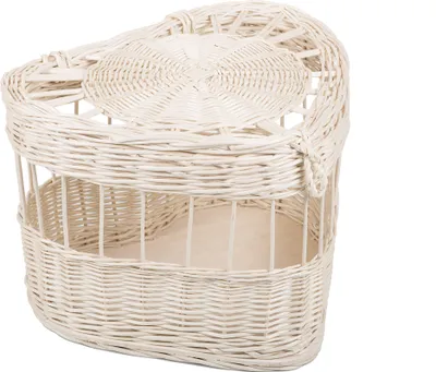 Produktbild von JIPRO® Hochzeitskorb aus Weide für Tauben gebleicht - Weidenkorb - B 35 x T 30 x H 35(cm)