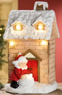 Produktbild von GILDE Winterhaus Junge mit Schneekugel und LED Beleuchtung, 24x25x45 cm