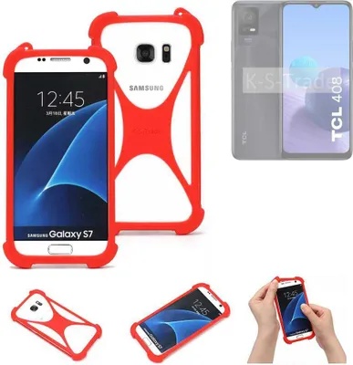 Produktbild von K-S-Trade Handy-Hülle kompatibel mit TCL 408 Schutz-Hülle Bumper Silikon Schutz Hülle Cover Case Silikoncase Silikonbumper TPU Softcase Smartphone,