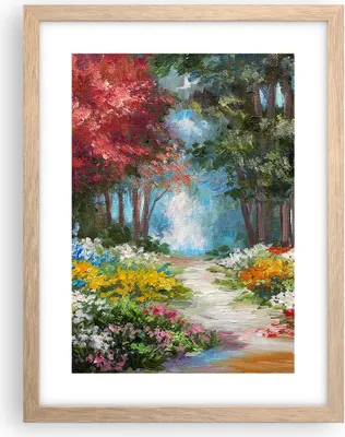 Produktbild von Gerahmtes Poster - Rahmen in heller Eiche - Impressionismus Natur Wald - 30x40 cm - Wand Bild - Wanddeko - Wandbilder - Wandposter - Bilderrahmen - Bilder - Kunstdruck - Wandbild - P2NPA30x40-4271