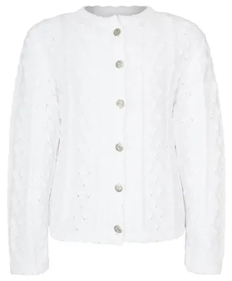 Produktbild von Kinderstrickjacke 47063 Zopfmuster weiß 116