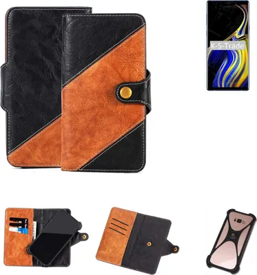 Produktbild von K-S-Trade Handyhülle Schutzhülle Bookstyle Case Wallet-Case kompatibel mit Samsung Galaxy Note9 Exynos Handy Cover Bumper Klapphülle schwarz