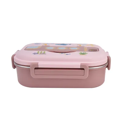 Obrázek produktu pro Obědový box z nerezové oceli uzavřený a izolovaný obědový box LeakProof Cartoon Lunch Box pro děti dospělé (růžový ) (růžový )