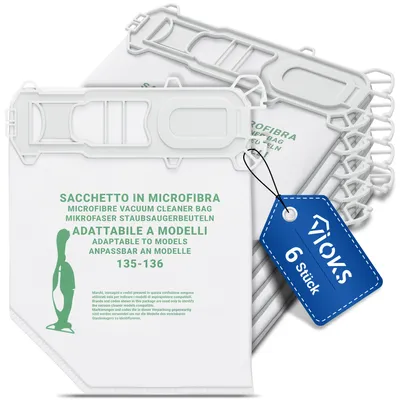 Produktbild von Staubsaugertüten 6x Staubsaugerbeutel aus Microvlies für Staubsauger Kobold 135 136