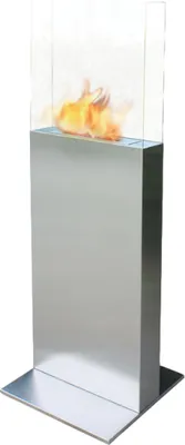 Produktbild von Bodenstehender Ethanol-Kamin, rechteckiges Turmdesign aus Stahl und gehärtetem Glas