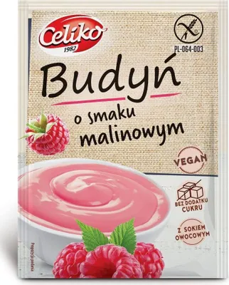 Zdjęcie produktu dla BUDYŃ O SMAKU MALINOWYM BEZGLUTENOWY 40 g - CELIKO