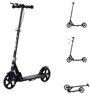 Obrázok produktu pre Detský kolobežka Chipolino Swift skladateľná, protišmykové rukoväte, zadná brzda ABEC-7, čierna